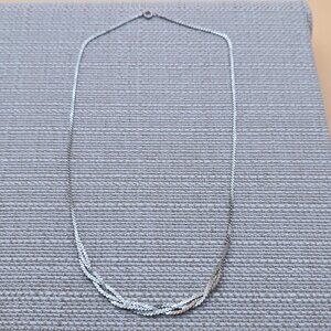 17.5 Inch Sterling Silver Woven Design Rustic Chain Necklace B602